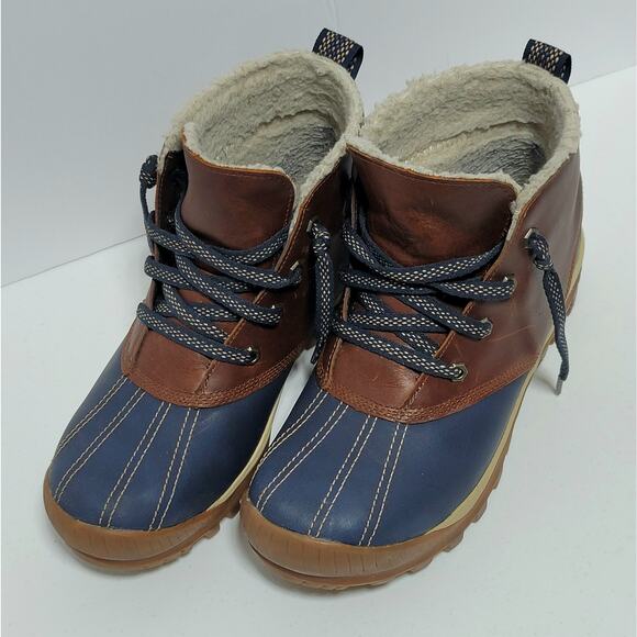 TIMBERLAND Mt Hayes Womens Brown Waterproof Leather Chukka Boots Sz 9 Navy Blue - Picture 2 of 12